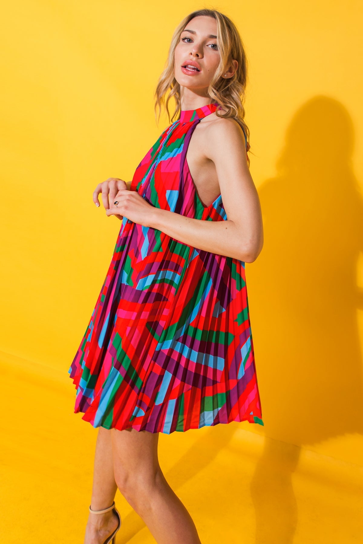 FOREVER UNIQUE WOVEN MINI DRESS Flying Tomato